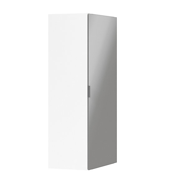 Armoire penderie d'angle blanche avec porte battante miroir GoodHome Atomia H. 225 x L. 100 x P. 89 cm