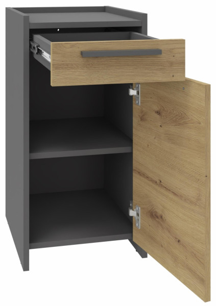 Komoda szafka ALTIVO 1D1SN artisan-antracyt regał 1 drzwi 1 niska szuflada
