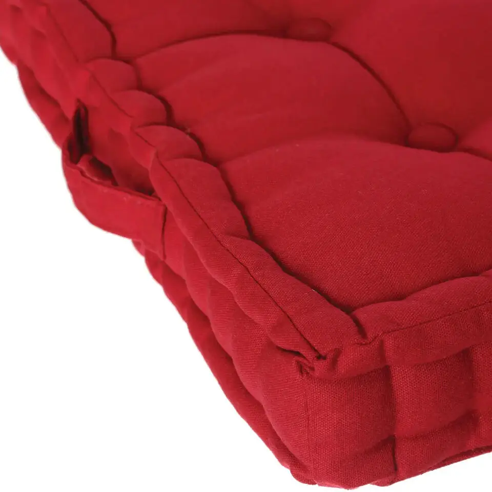 Atmosphera Vloerkussen Square - rood - katoen - 40 x 40 x 8 cm