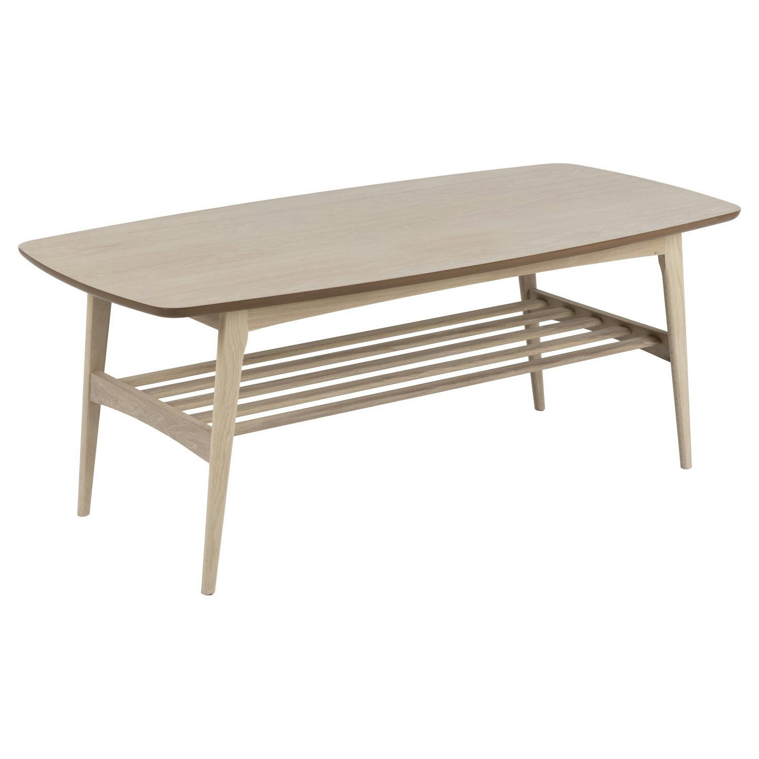 WOODS - Table basse en mdf avec une étagère de rangement beige