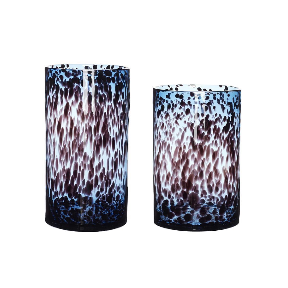 LEO - Vase en verre bleu et bordeaux (x2)