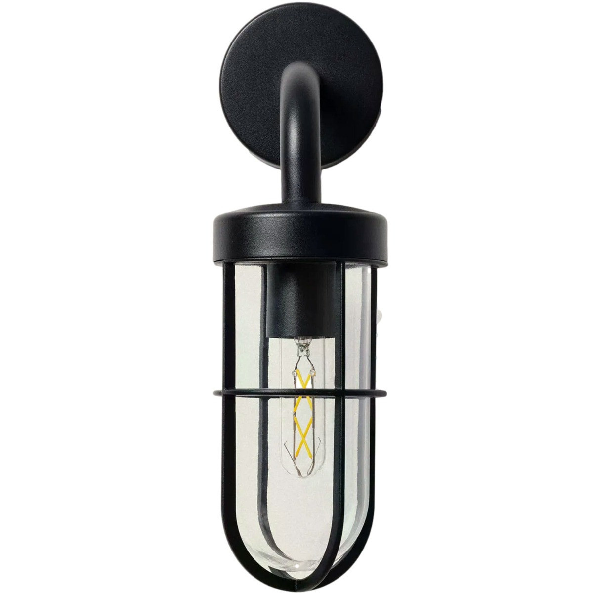 Kinkiet zewnętrznyczarno-przezroczysty Giorgio 1xE27x40W IP44 Abruzzo