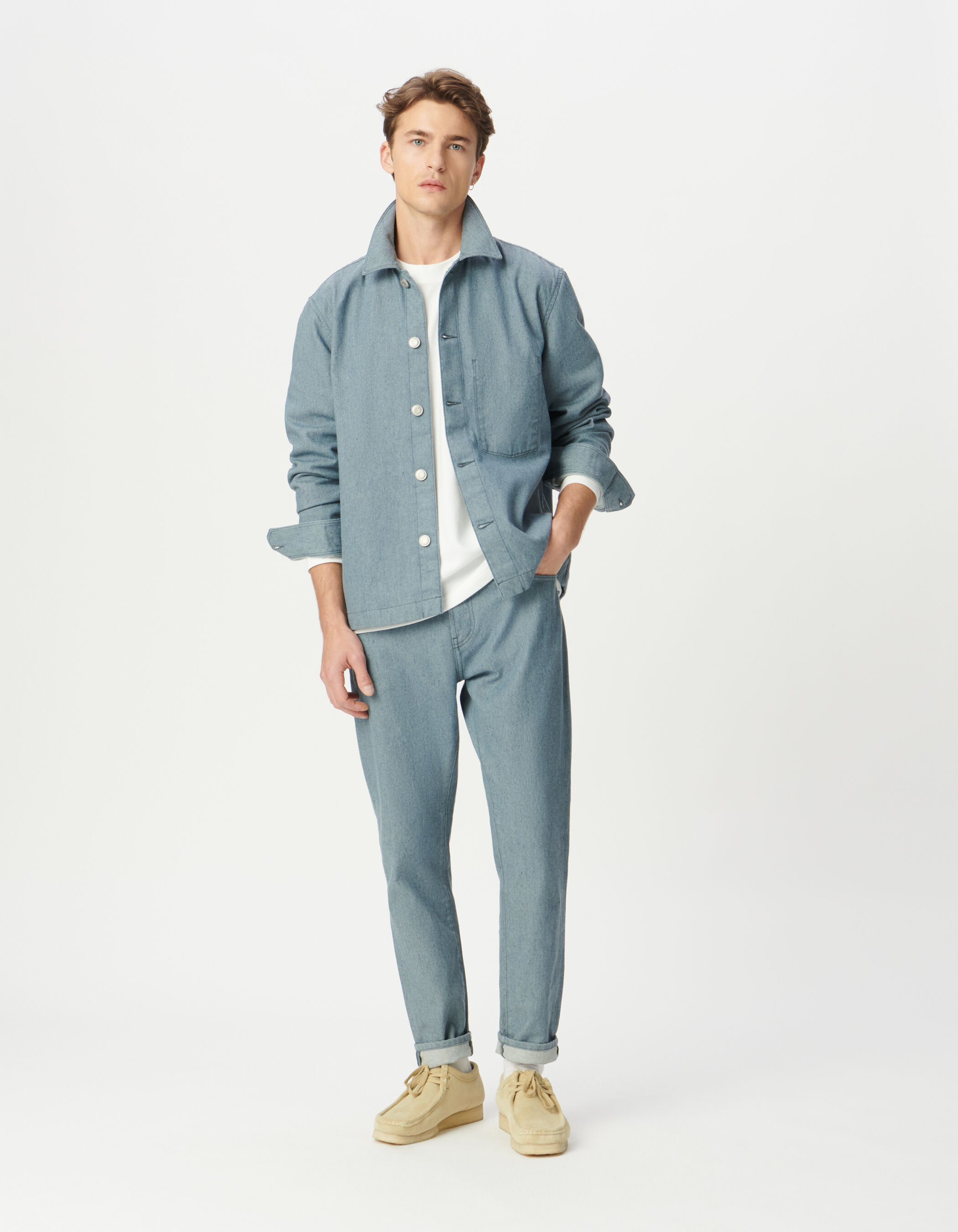 Jean tapered bleu effet chiné Ben Homme