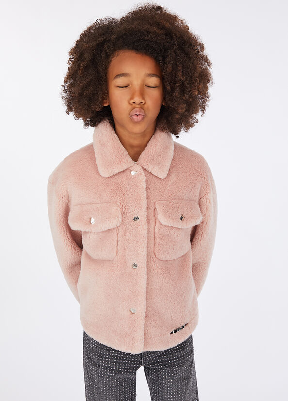 Giacca overshirt in teddy