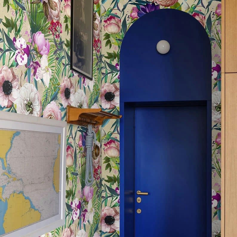 FLOREALI - Papier Peint Floral avec des Fleurs Roses 250x200 cm