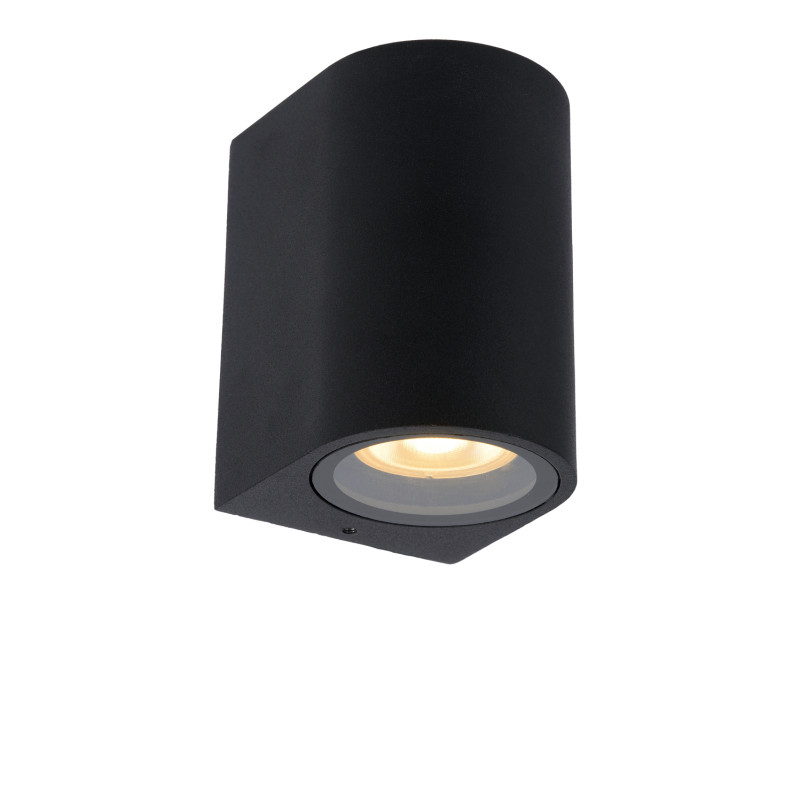 Applique extérieure Zaro ronde noire dimmable GU10 35 W LUCIDE