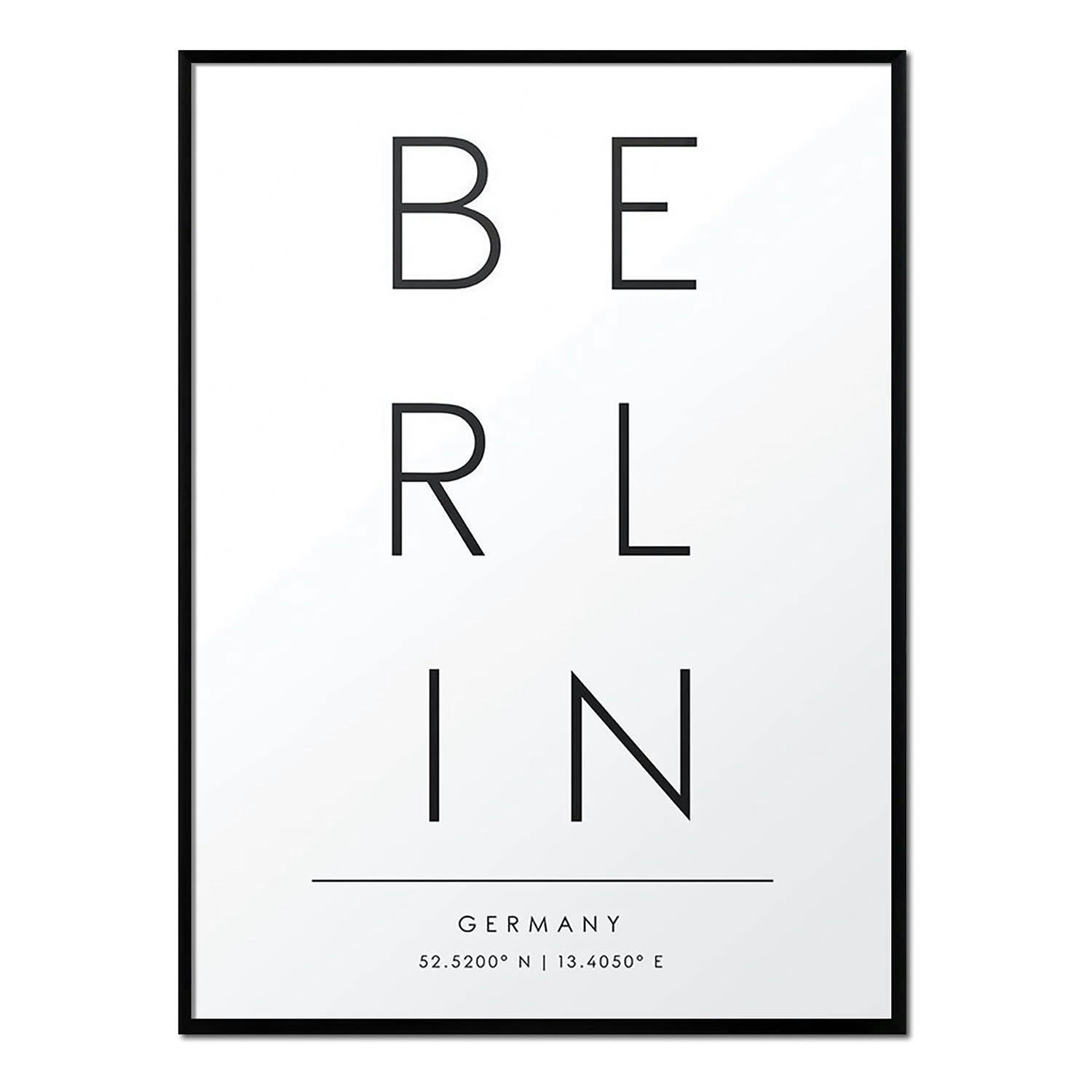 CIUDADES - Affiche avec cadre noir - Berlin - 50x70