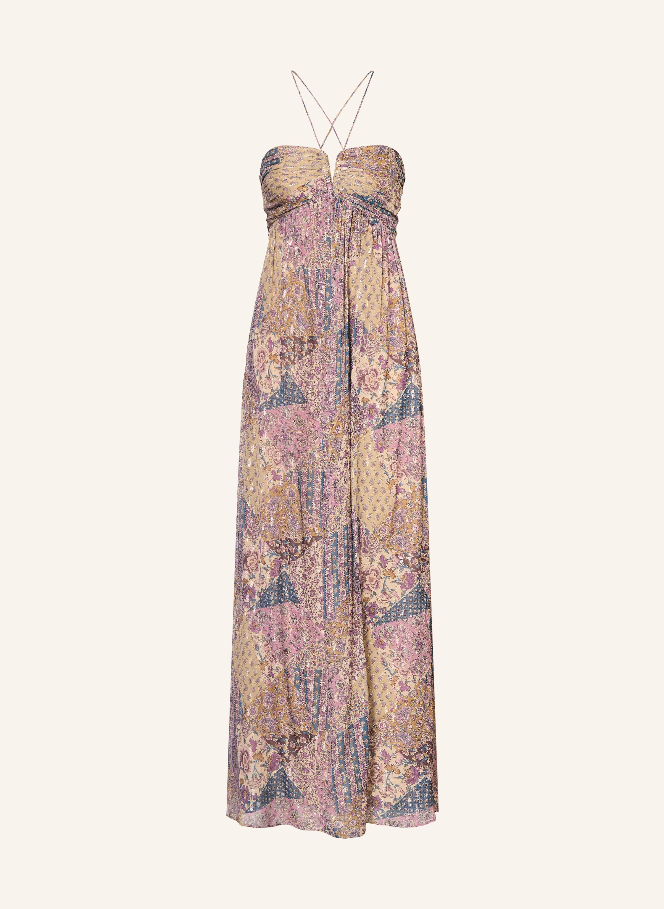 ba&sh Off-Shoulder-Kleid PIETRA mit Glitzergarn