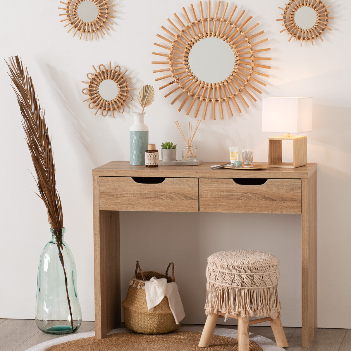 Lamp "Pojo" Beige, H.32 cm