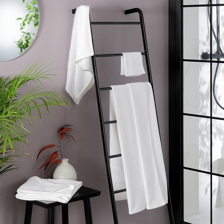 Habitat Cotton Waffle 4 Piece Towel Bale - White