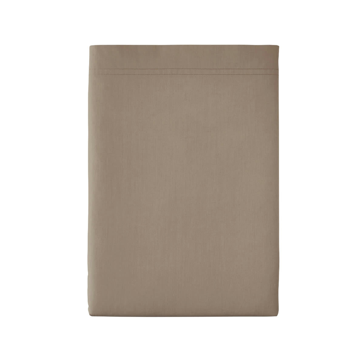 PREMIÈRE - Drap plat en percale de coton taupe 270x300
