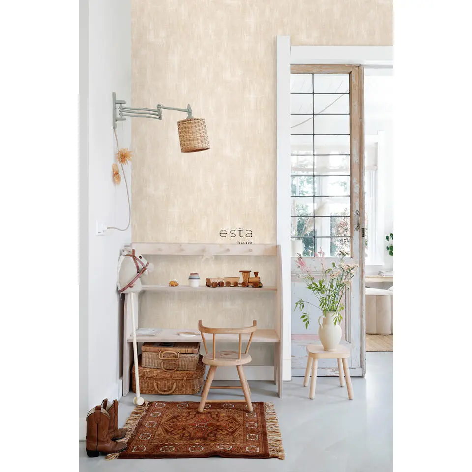ESTAhome behang betonlook zand beige - 53 cm x 10.05 m