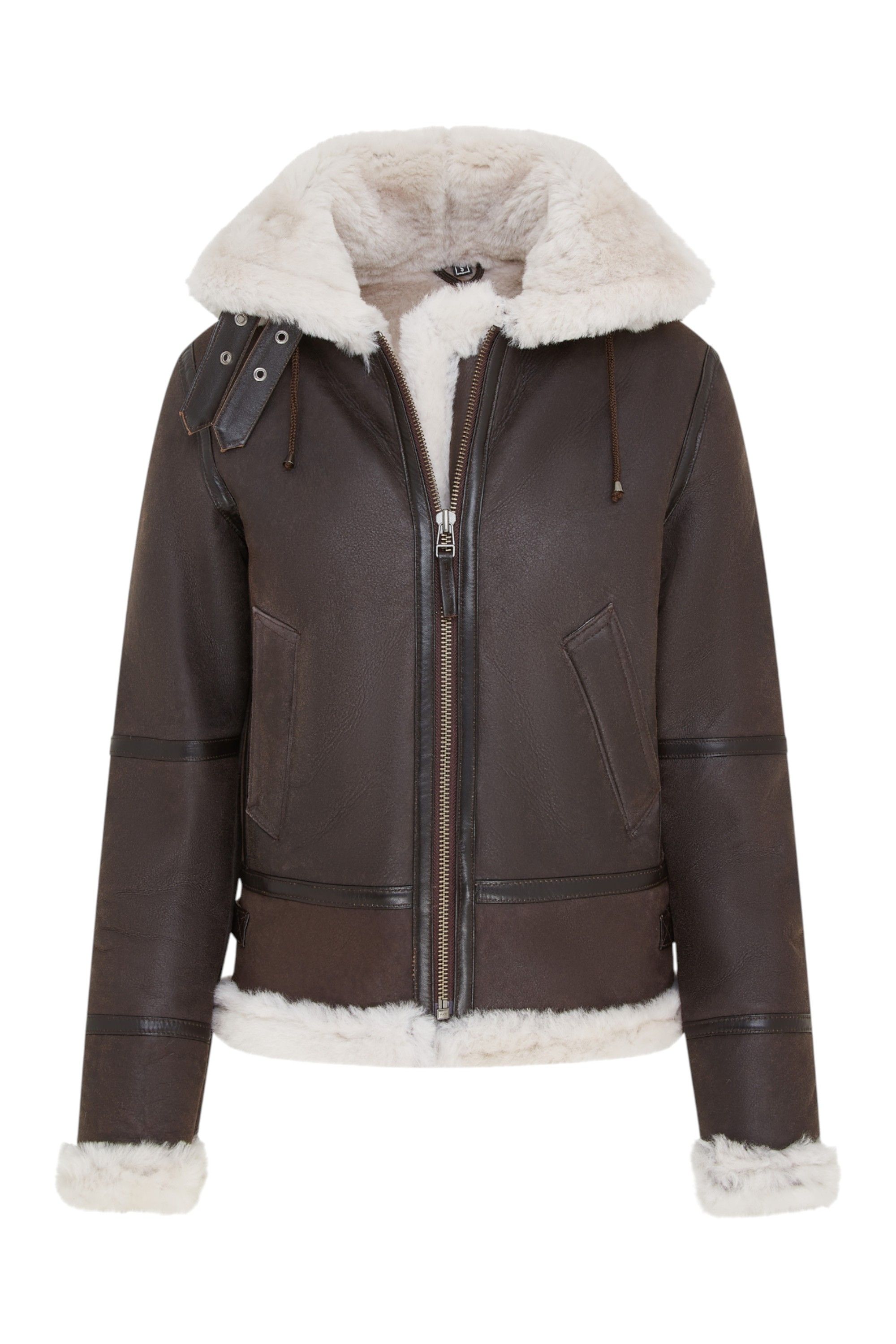 Infinity Leather Hooded Sheepskin Flying Leather Jacket-Orford