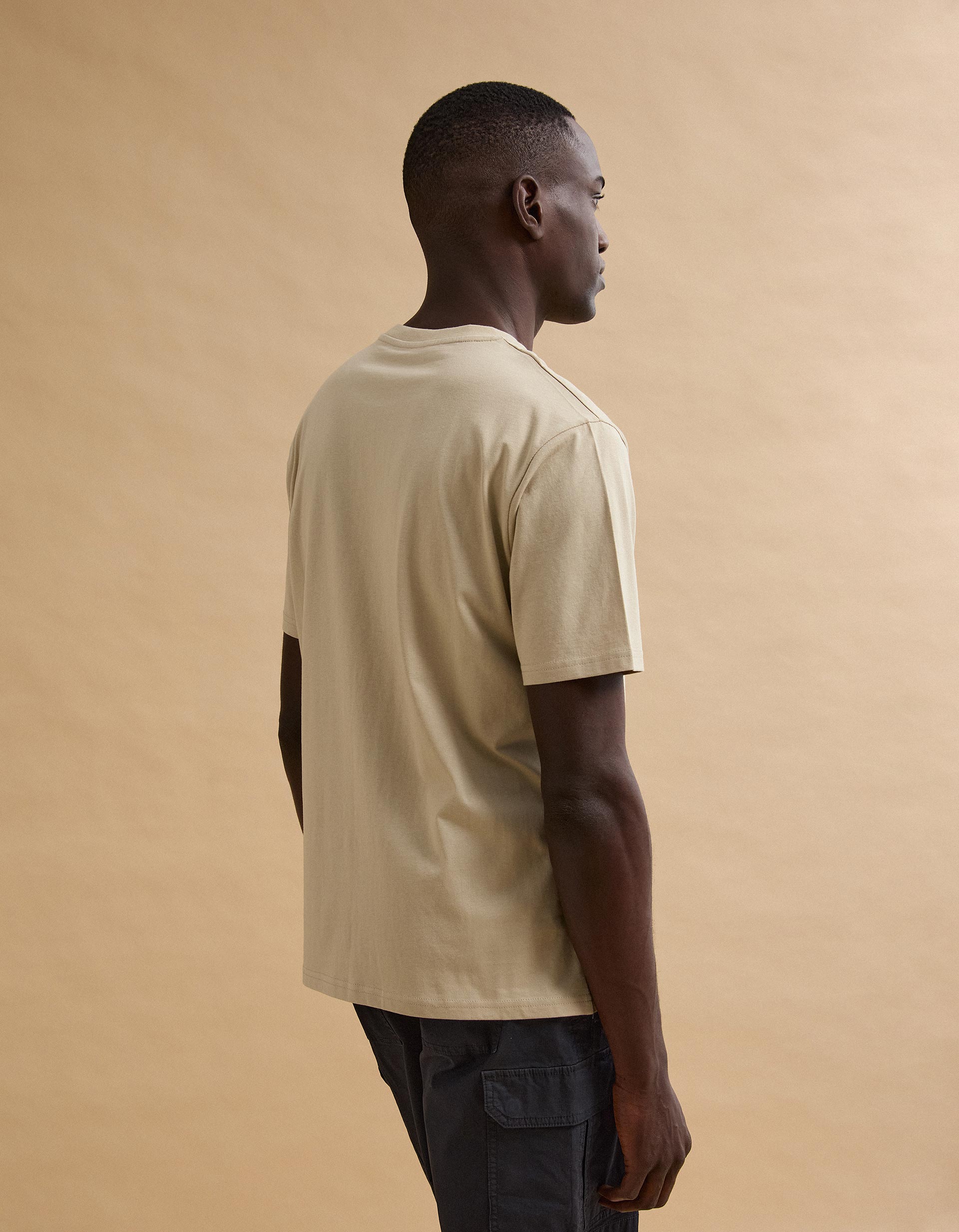 T-shirt Jersey Estampado, Homem, Bege