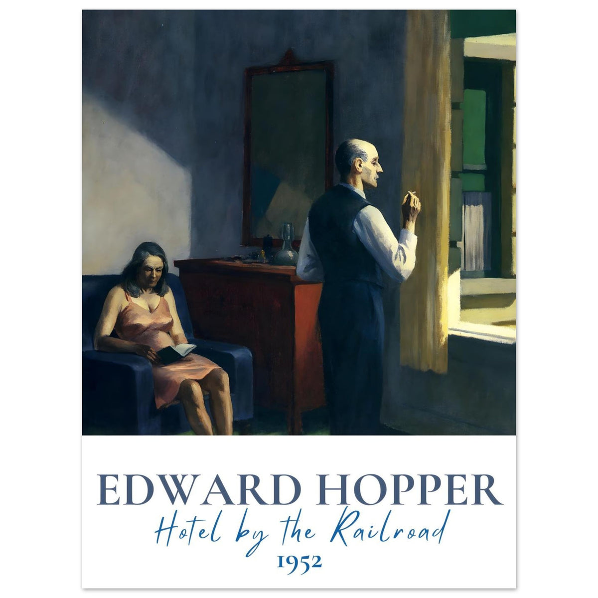 Artfulprints Poster Edward Hopper - Hotel by the railroad  - 30x40 cm - Meerkleurig