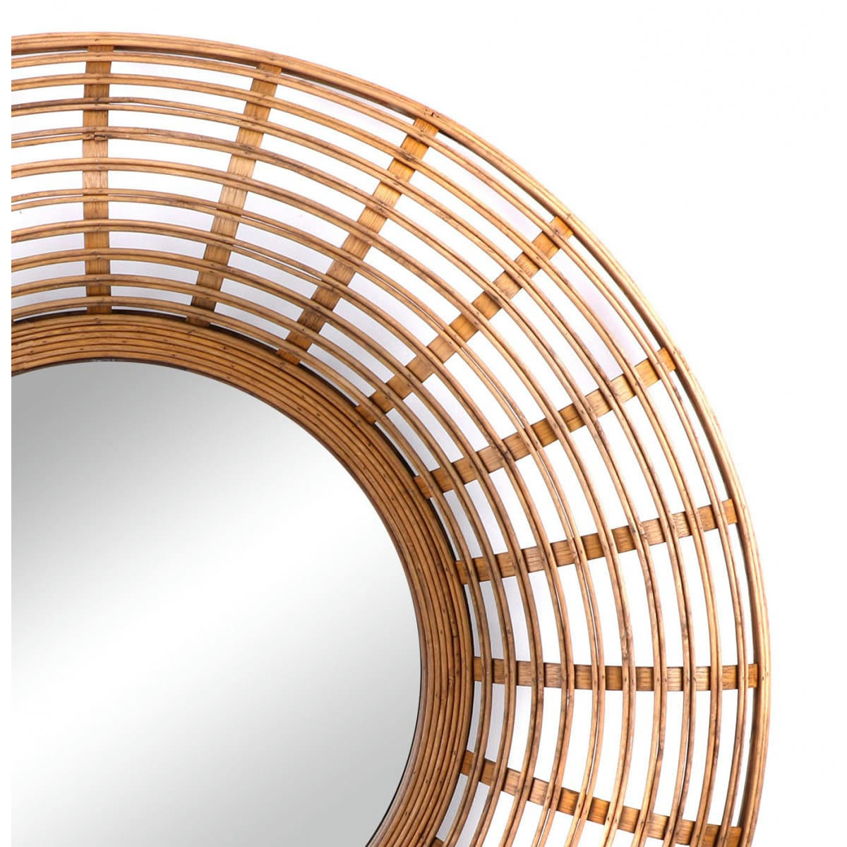 - Miroir mural rond en rotin D80cm