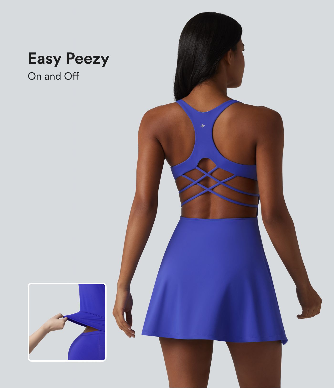 SoftlyZero™ Plush Robe sport mini de yoga 2-en-1 dos nageur croisé dos nu avec soutien-gorge intégré et poches - Easy Peasy