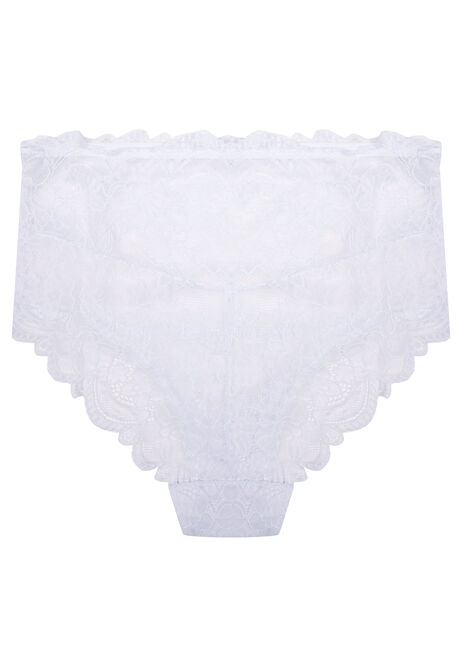 Womens White Millie Floral Lace Full Briefs