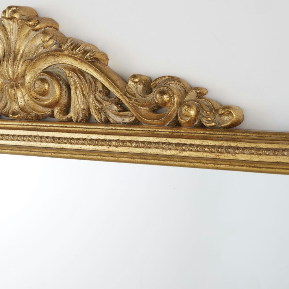 LEO - Grand miroir rectangulaire à moulures dorées 110x160