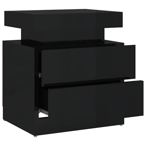 NNEVL Bedside Cabinet High Gloss Black 45x35x52 cm Chipboard
