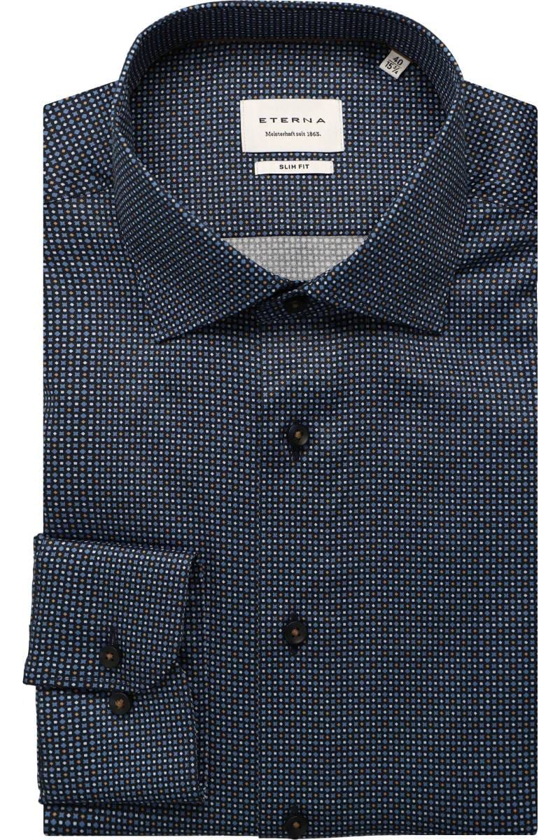 ETERNA Slim Fit Hemd dunkelblau, Bedruckt