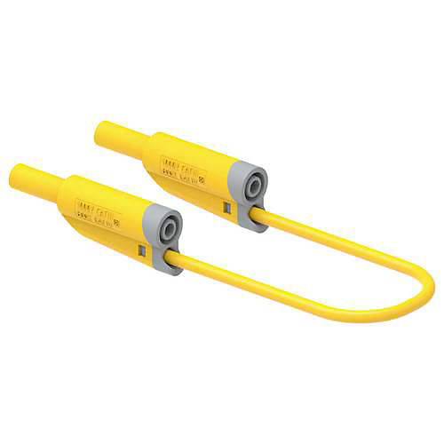 Electro PJP 2712-IEC-CD1-100J - Cordon de mesure banane mâle 4 mm empilable 100 cm jaune