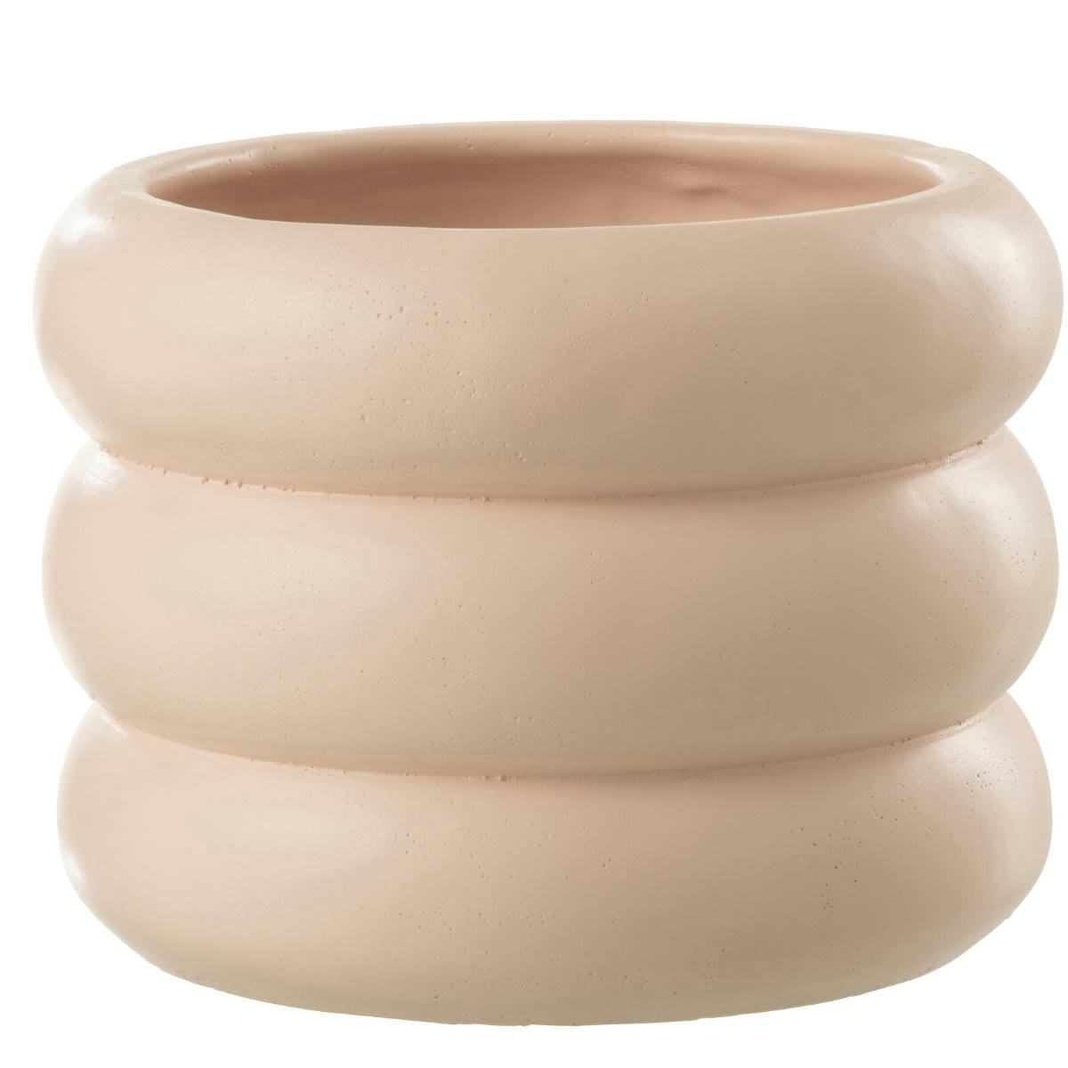 - Cache pot anneaux en ciment Rose