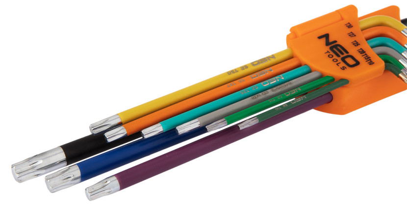 Klucze Torx T10-50, 9szt, kolorowe, NEO 09-518