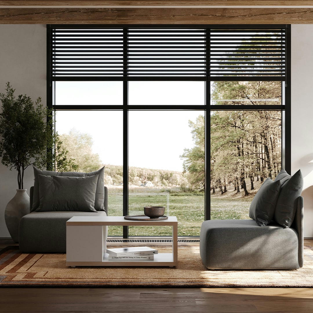 BERLIN - Table basse  placage blanc et multiplis