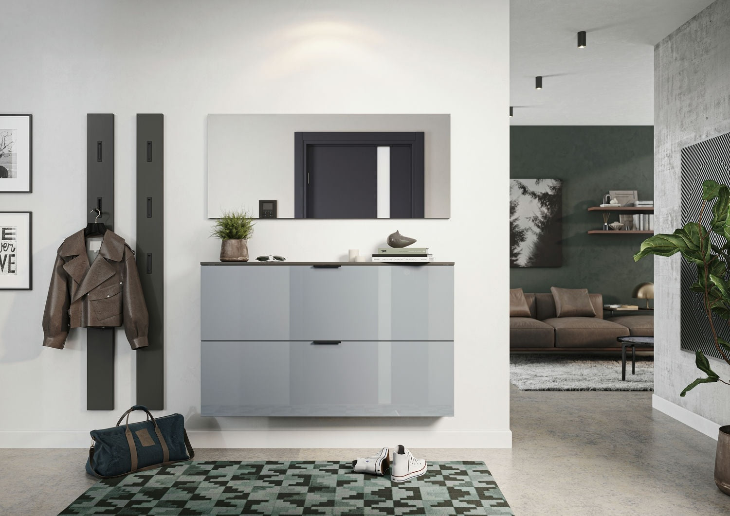 Germania Valega Schoenenkast 2 Kleppen Grafiet Zilvergrijs