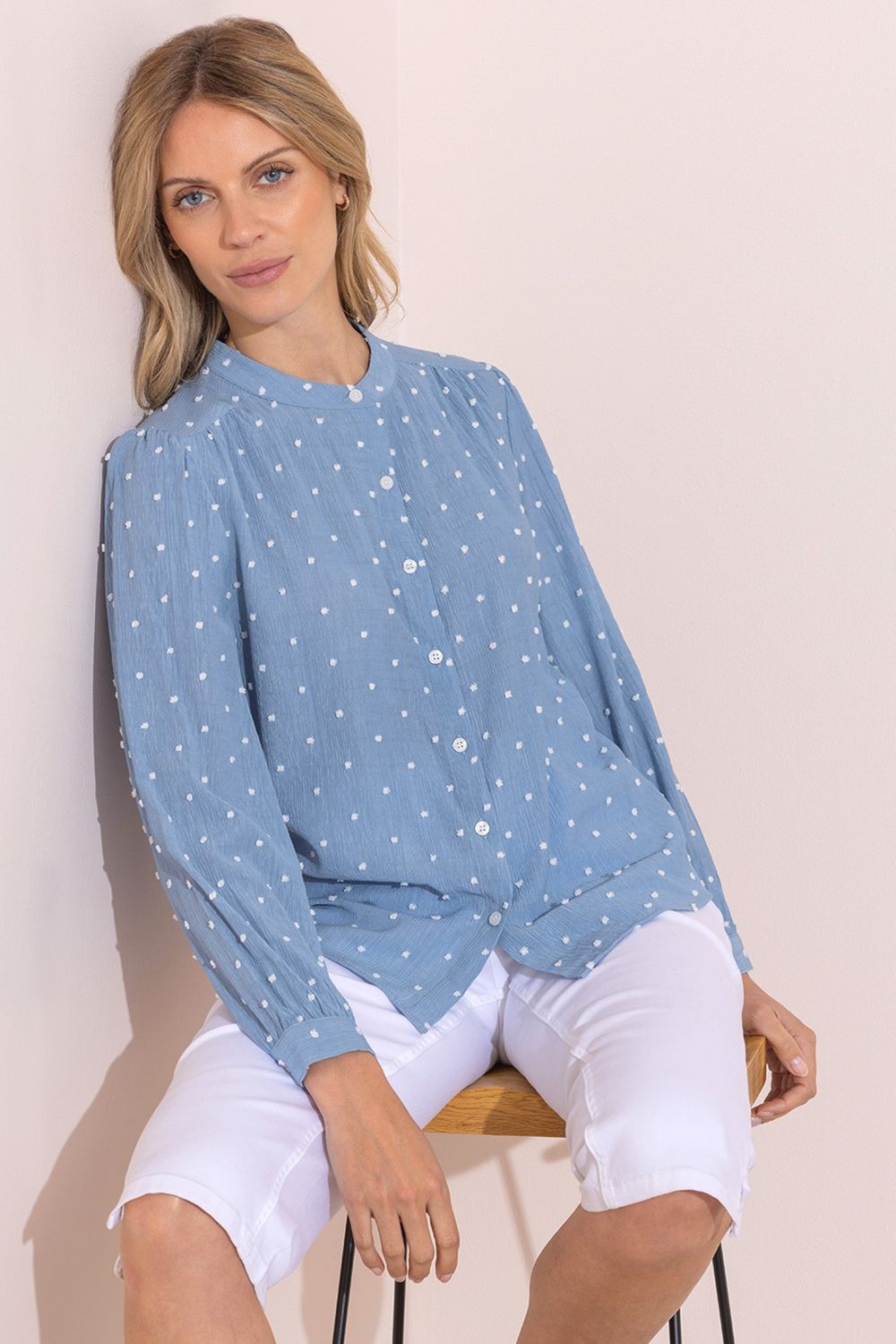 Klass. Spot Jacquard Blouse