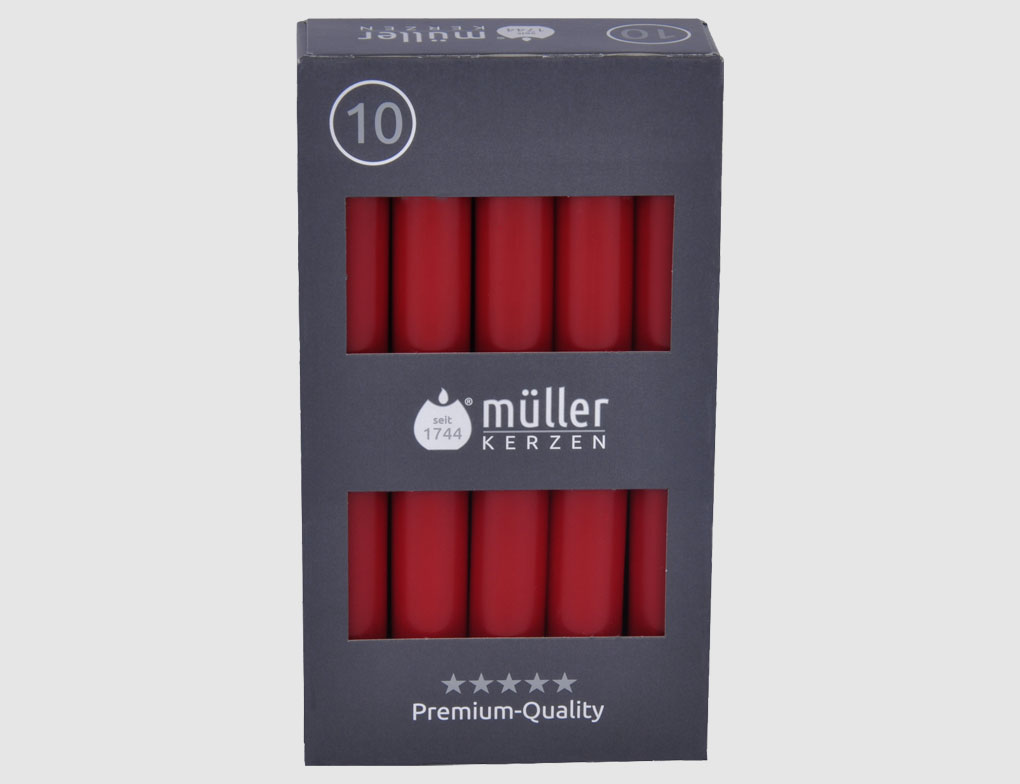 Tafelkerzen Karminrot 10er Pack