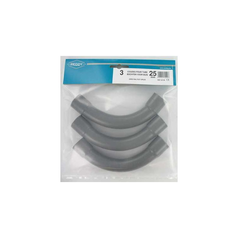 Coude gris foncé Ø 25 mm 3 pièces REDDY