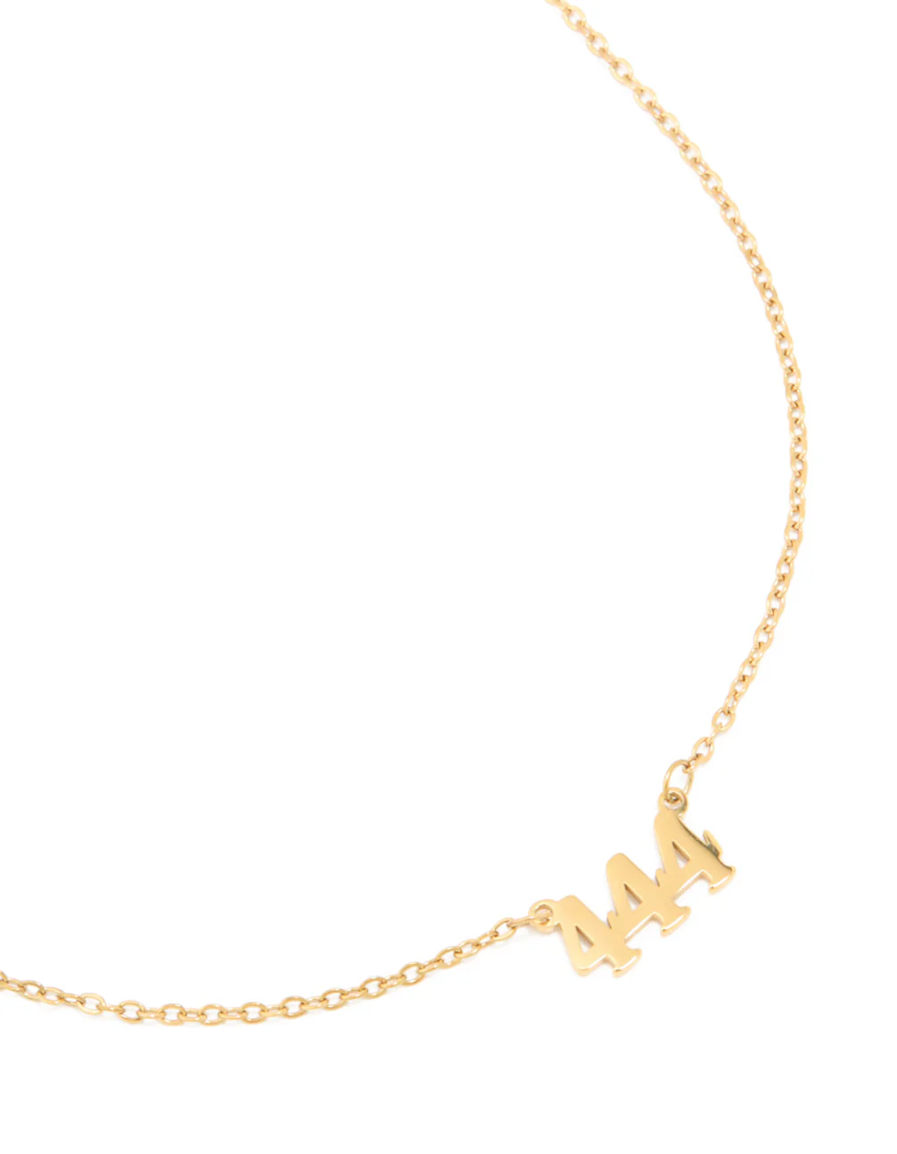 Waterproof Gold Plated Stainless Steel Angel Number 444 Necklace