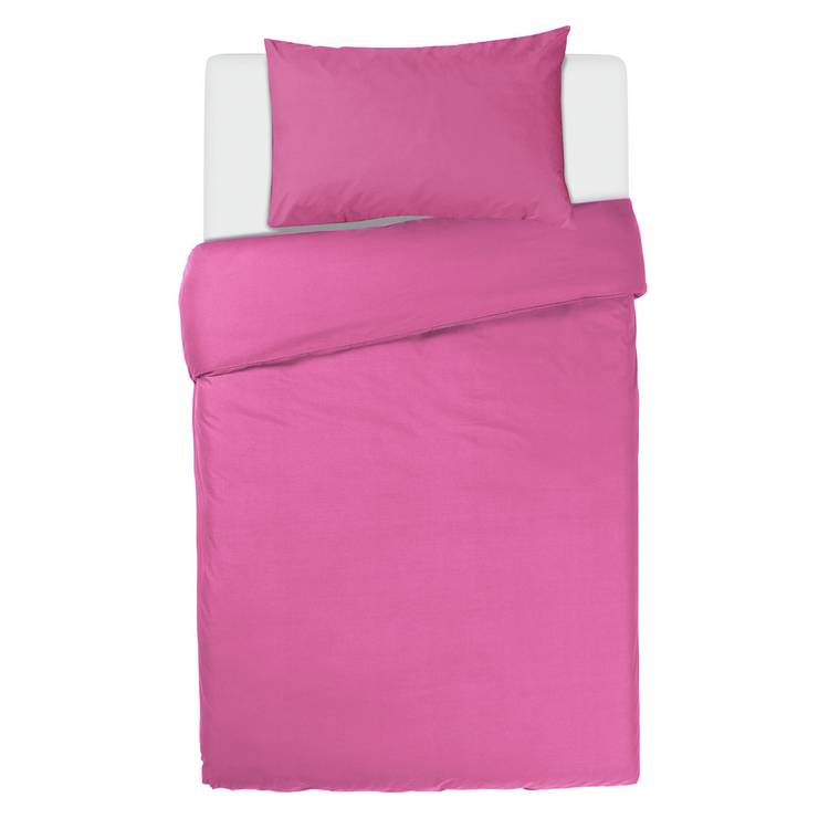 Habitat Polycotton Plain Standard Pillowcase Pair - Cerise