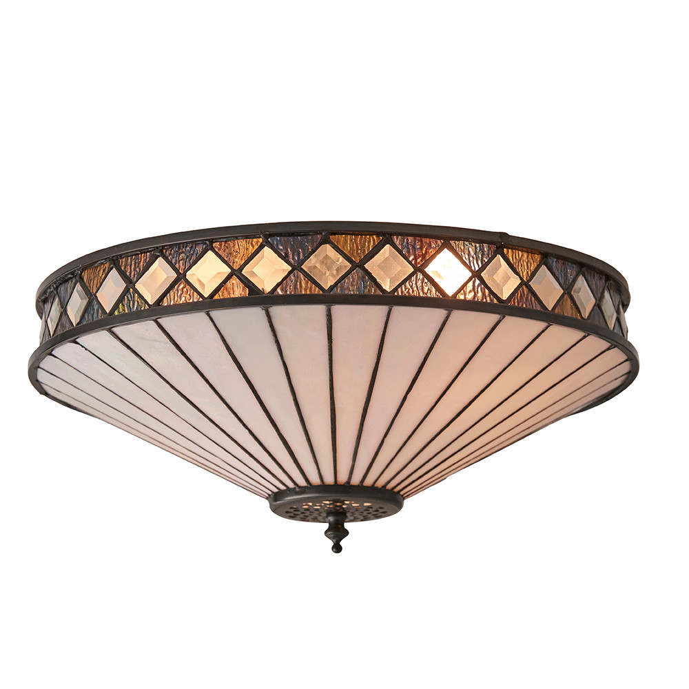 Plafon FARGO diamenty brązowy 2xE27x20W wym:17x41,5x41,5cm IP20 Tiffany