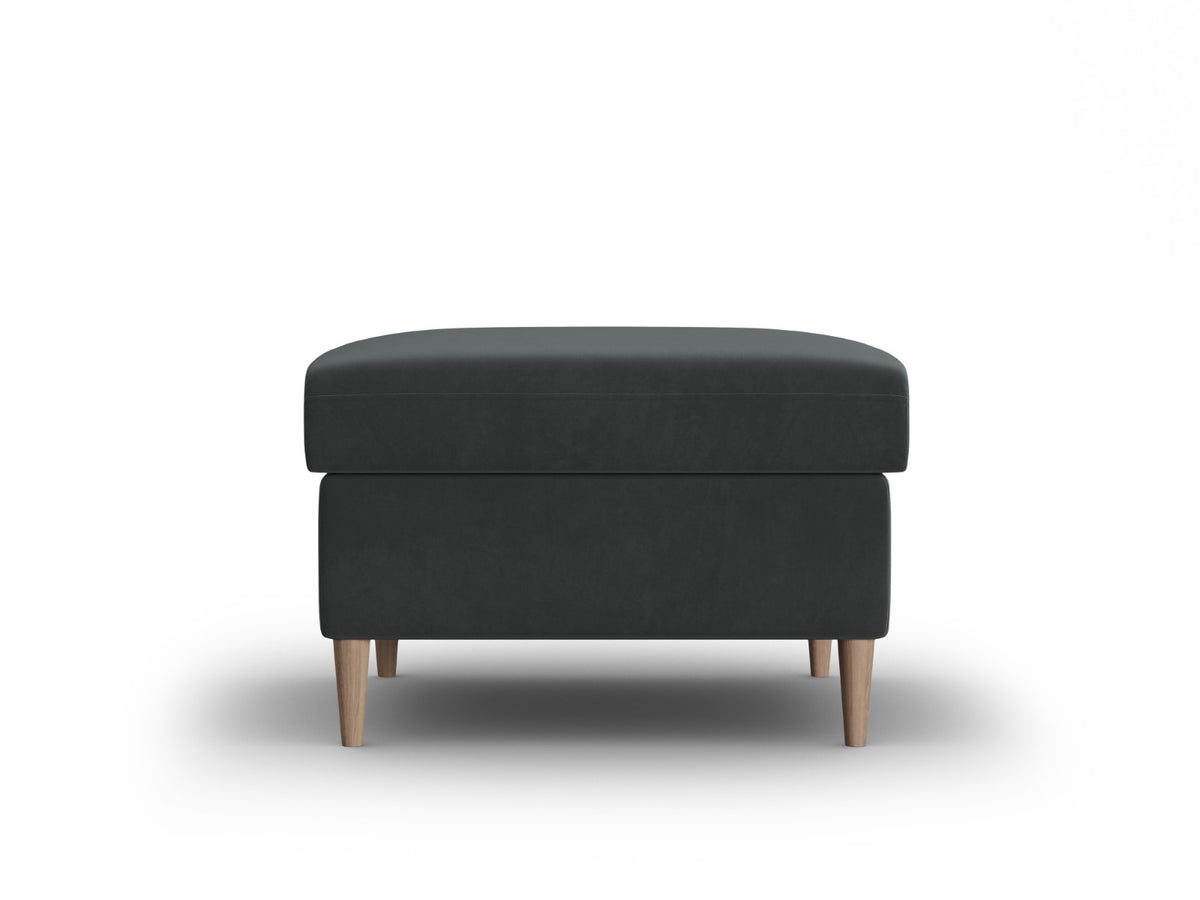 Cosmopolitan Design Poef Kyoto flueel donkergrijs - 70x70x45cm