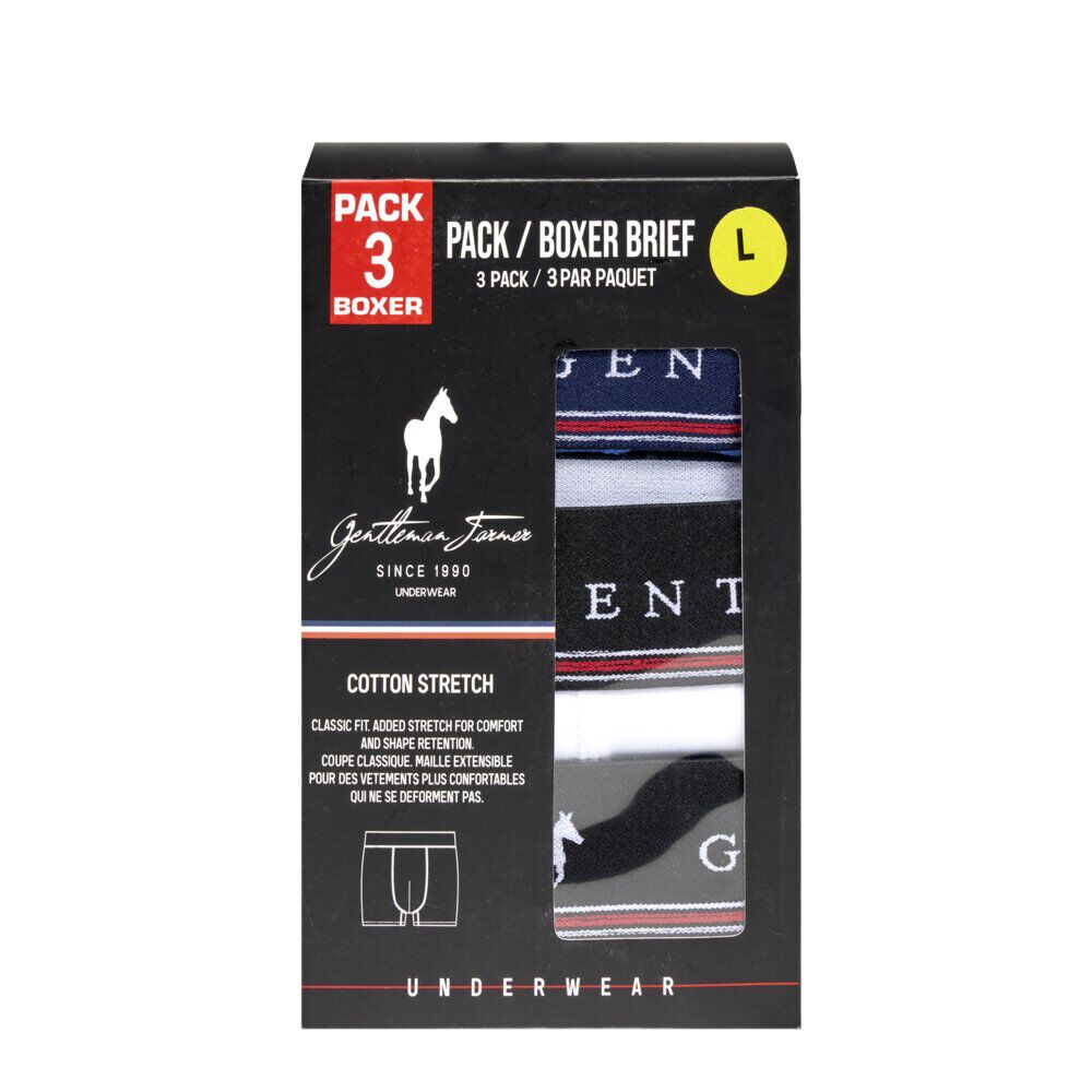 Boxer homme x3 Gentleman farmer coton strech taille élastique S/M/L/XL