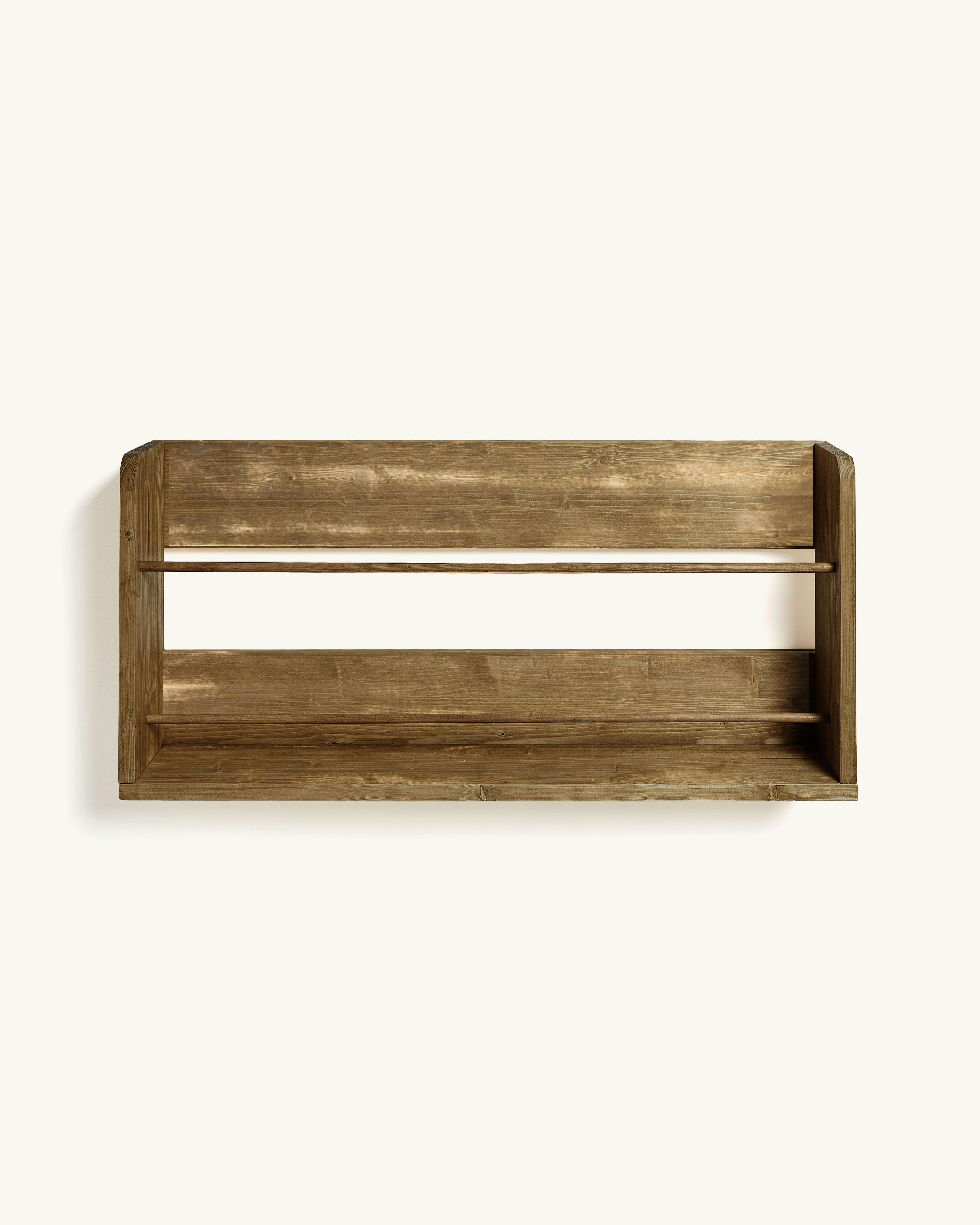EHUD - Etagère murale pour chaussures en bois en couleur marron vieilli