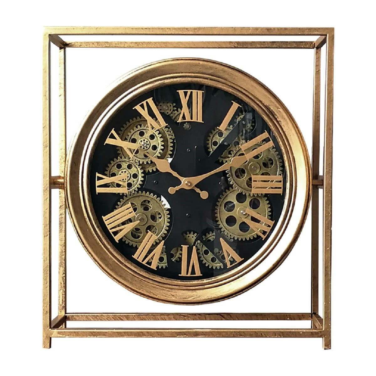 CARRÉ - Horloge mécanisme carrée en métal noir