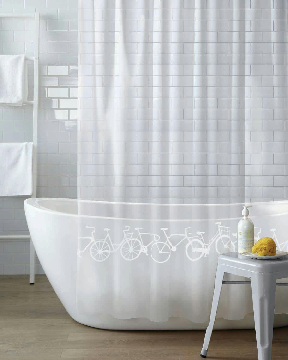 CANVAS Cleanse PEVA Bicycle Shower Curtain, 72-in x 72-in