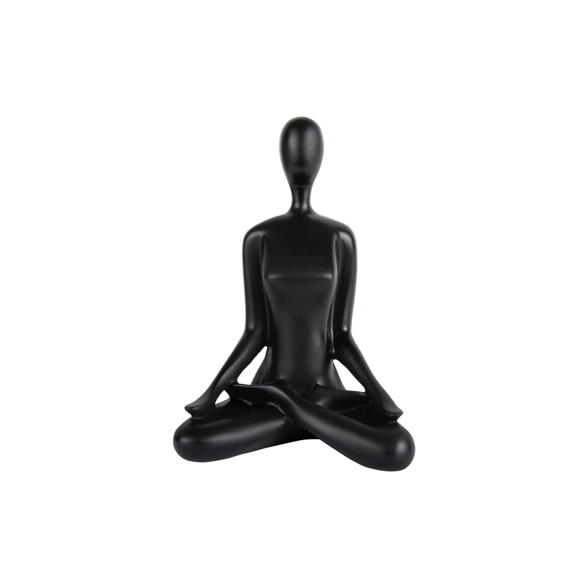 Present Time ornament Open Lotus - zwart - 15x11x21cm