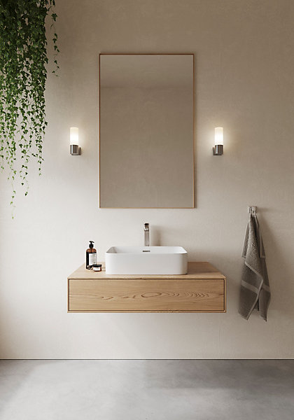 Applique murale TANGENS Single Verrerie Acier Brossé, H.18.4 - IP44 - E14 /Nordlux Intérieur