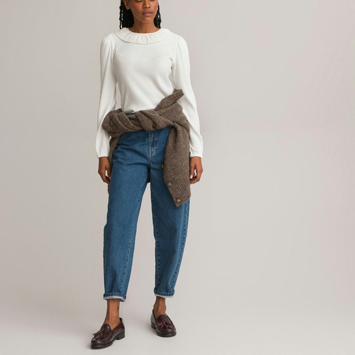 T-shirt à collerette, manches longues