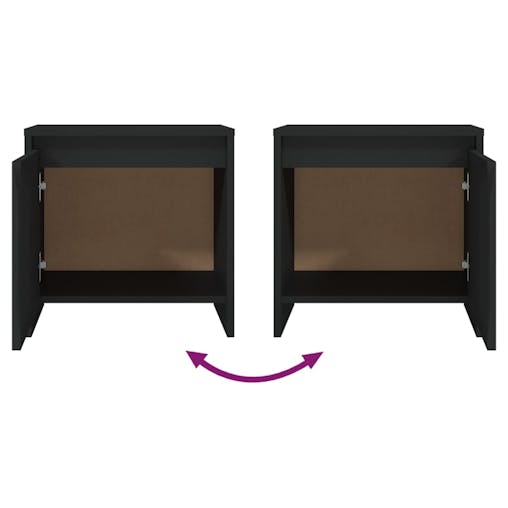 NNEVL Bedside Cabinets 2 pcs Black 45x34x44.5 cm Chipboard