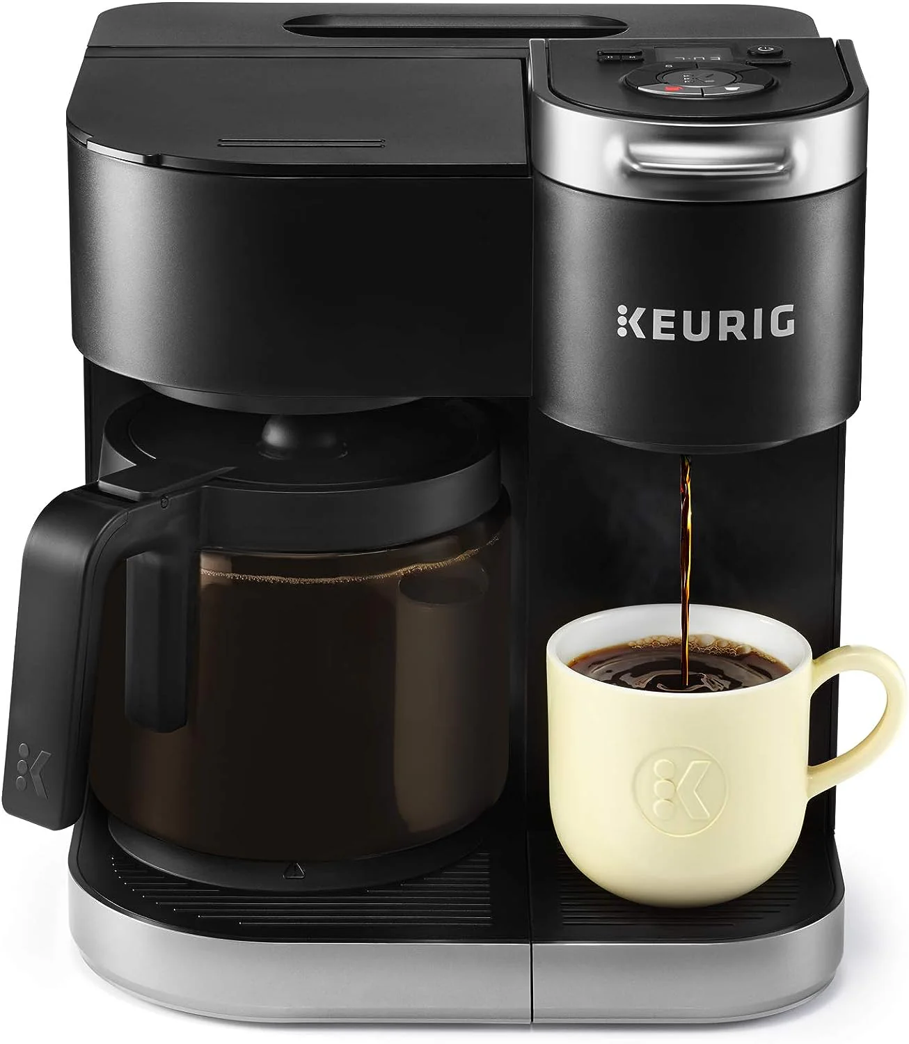 Duo Single Serve K-Cup Pod  Carafe Coffee Maker, Black