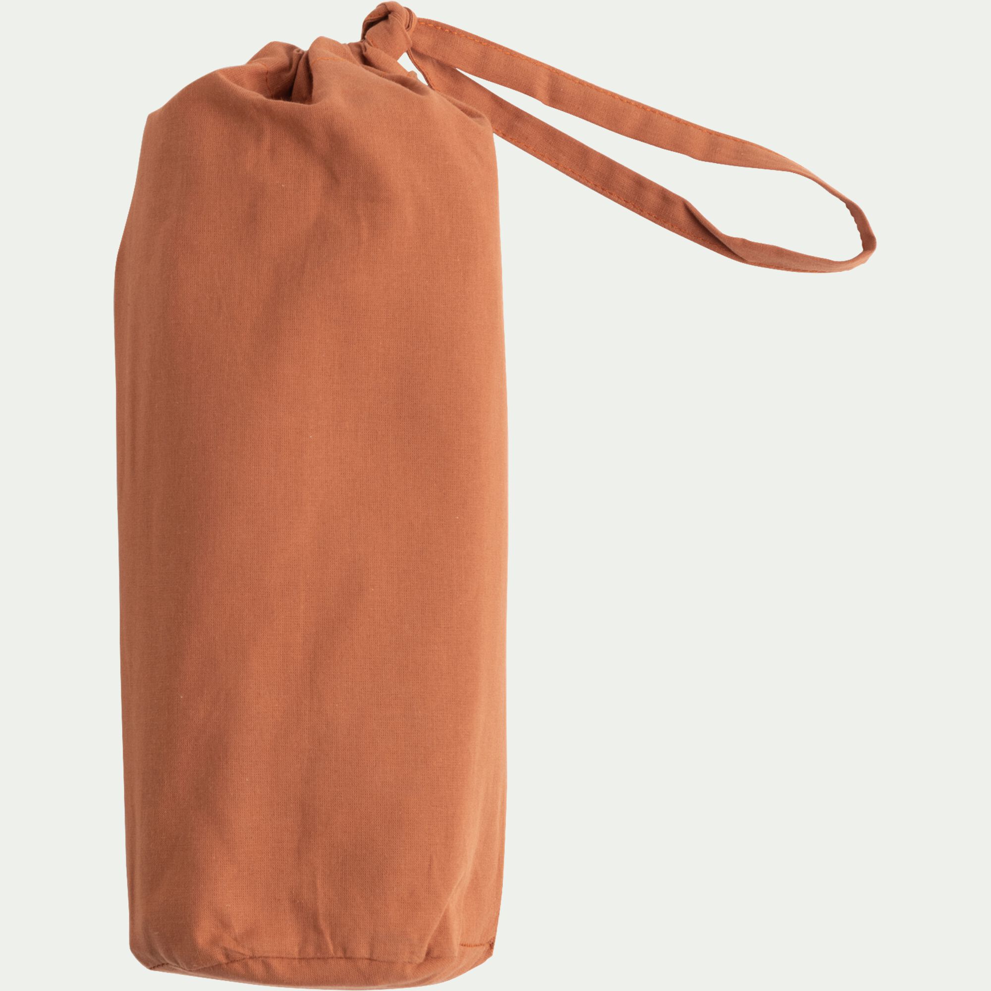 CALANQUES - Drap housse en coton 90x200cm b25cm - brun rustrel