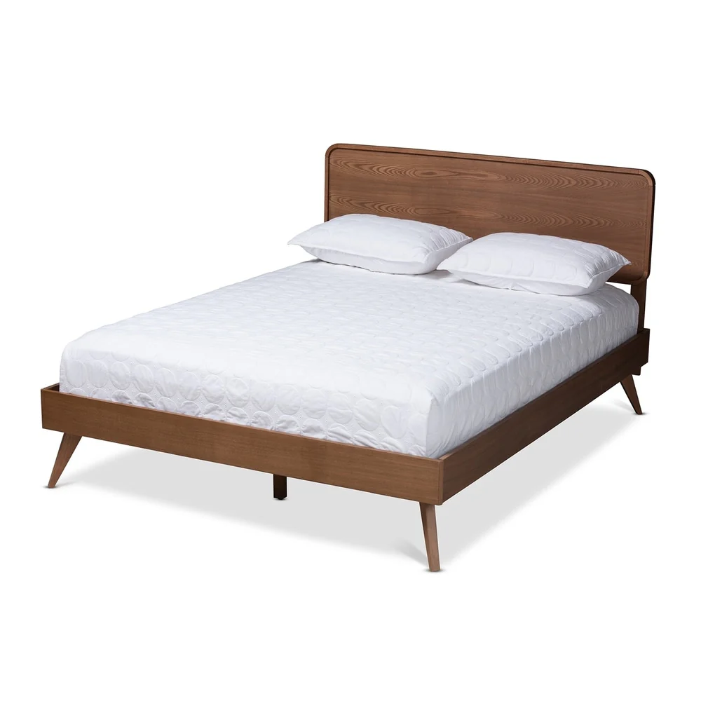 Carson Carrington Ulvsta Walnut Wood Mid-century Platform Bed