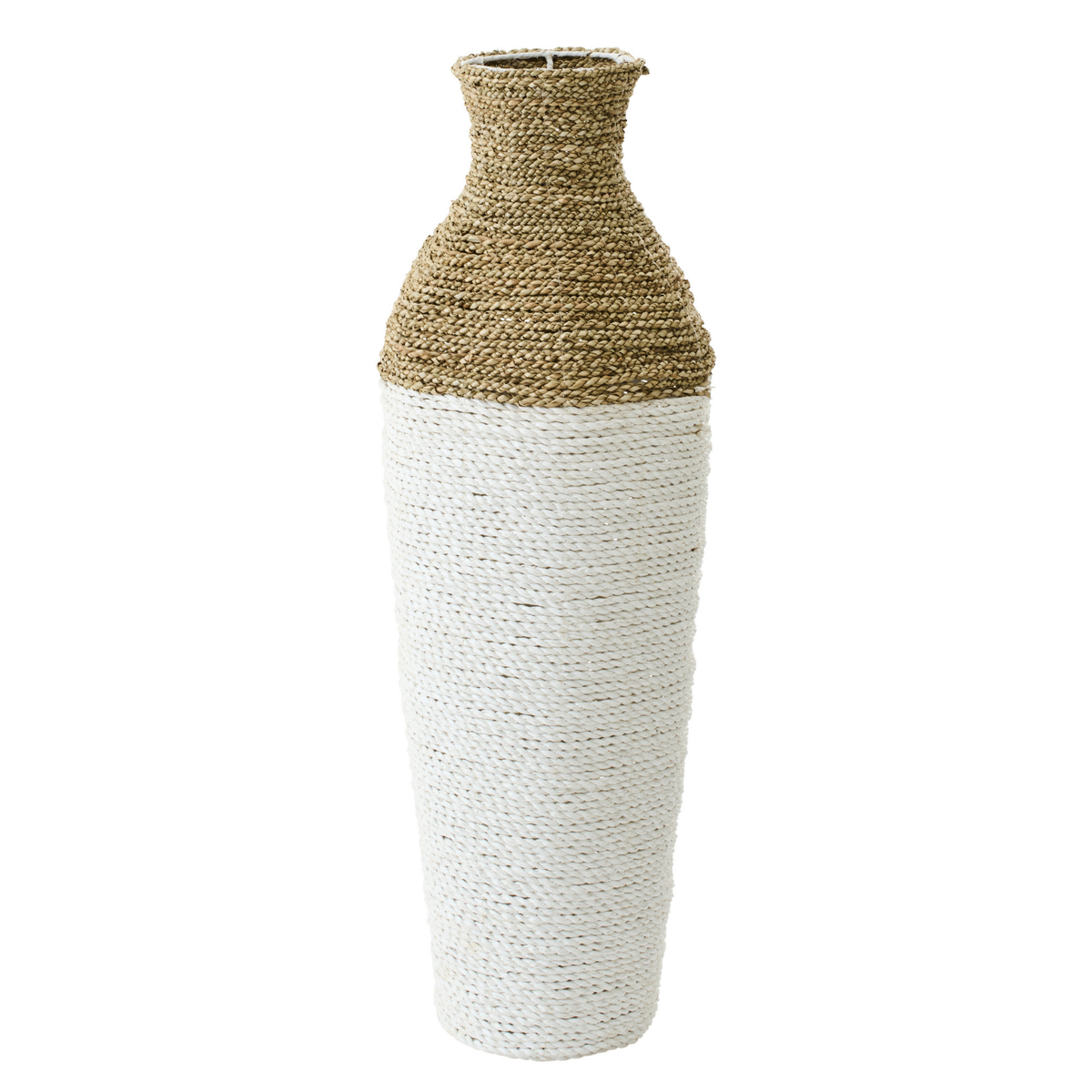 J-Line vaas - zeegras - wit/naturel