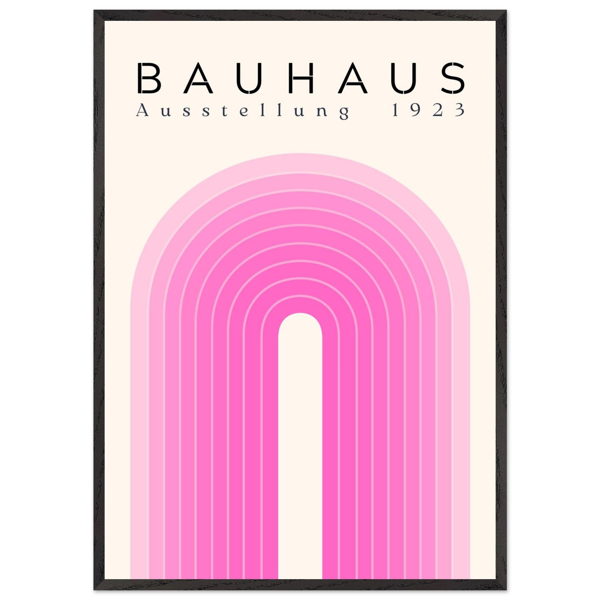 Artfulprints Poster met Lijst Bauhaus - Pink rainbow  - 70x100 cm - Roze